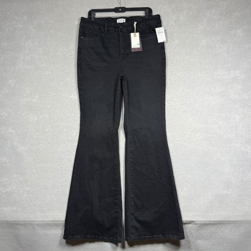 Good American Jeans Women’s Size 16 Black Dolly Parton Joleans Flare NWT